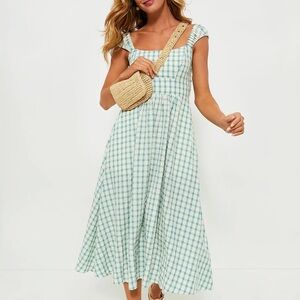 Medium Blue Gingham Seersucker Amy Dress
